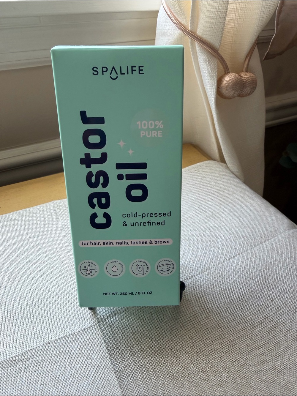 SpaLife 100% Pure Castor Oil Cold Pressed & Unrefined 8 oz Sealed NIB